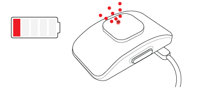 Low battery: red LED fading while charging