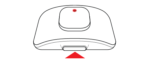 Press and hold the side button until the LED turns red to power off