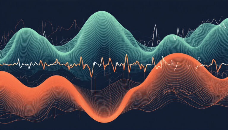 Scientific visualization of respiratory rate, ECG, and PPG waveforms showing respiratory modulation of cardiac signals