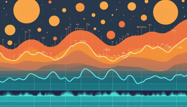 Scientific SpO2 monitoring visualization showing oxygen saturation time-series and perfusion index waveforms